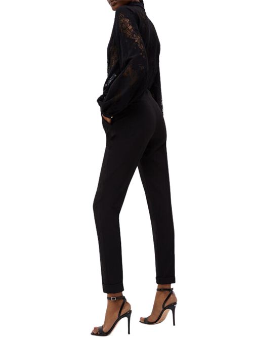Pantaloni Donna nero con logo in metallo LIU JO | WXX046-T789622222